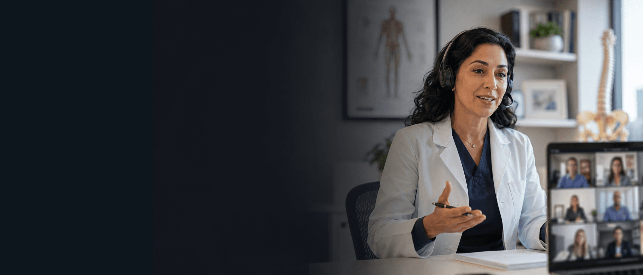 Clinician leading a live MedEx medical education webinar